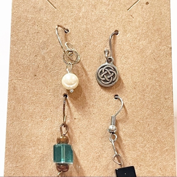 Vintage Mismatched Beaded Boho Dangle Earrings - Picture 2 of 6